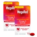 MegaRed Ultra Sensentrat 750 mg Omega-3 krill oljefettsyre Supplement med EPA / DHA, Antioksidant Astaxanthin, ingen fiskeolje ettersmak støtter hjerte helse, 80 teller softgels (2 pakke)