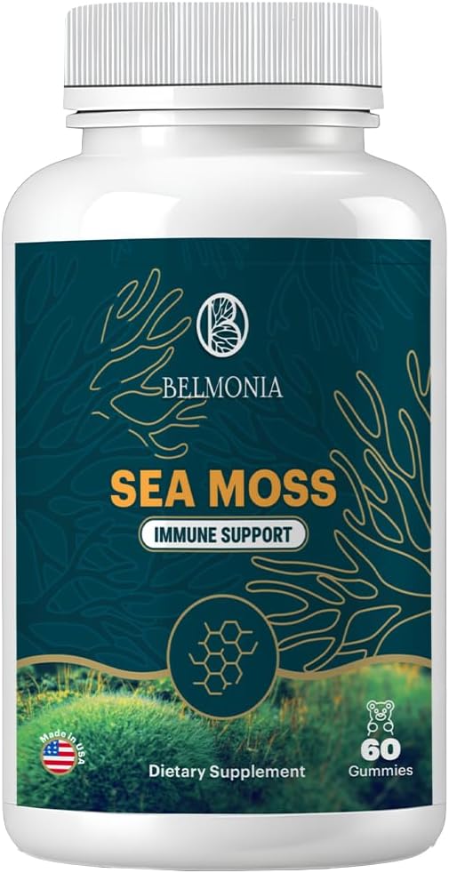 Sea Moss Gummies — Immunstyrke & Hud Helse, Organisk Irsk Moss Gummi Bjørne, 60 greve, Vegansk, Supermat Chewable Supplement for utholdenhet og helse