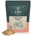 Lily of the Valley Licorice/Liquorice Root Powder - Ground Mulethi Oppgitt fra India - Naturlig søtning - Vegan & Glutenfri - pakket i forseglbar Pouch (16oz, 453g)