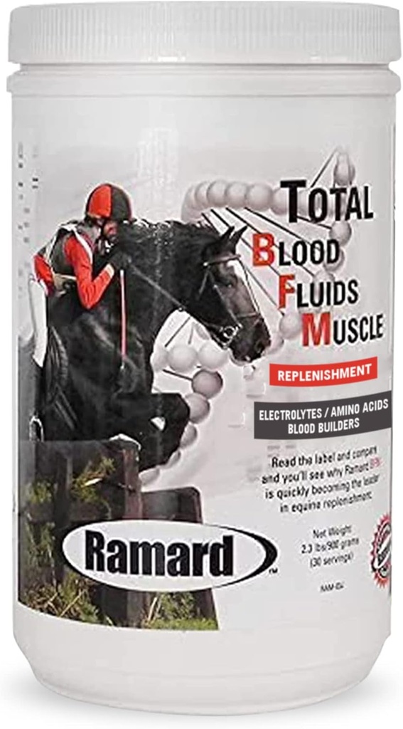 Ramard Muscle Builder & Blood Replenishment for Race Horses - Equine Electrolytes, Blodbygger, Muscle Up, Probiotika - høy-performance pulver kosttilskudd - 2,3 lbs Jar (størrelse: 2,3 lbs)