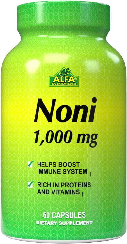 ALFA VITAMINS NONI 1000 Mg 60 kapsler - Tonic for optimal funksjon av kroppen - Antioksidant