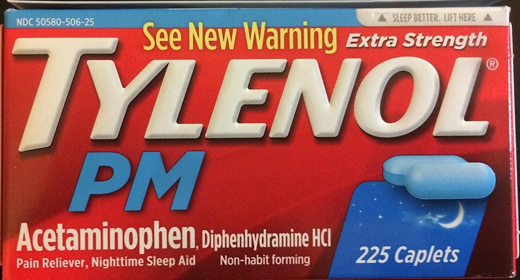 Tylenol PM ekstra styrke kapell (225 ct.) (2 pakke)