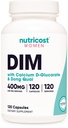 Nutricost Diindolmetan DIM Supplement for kvinner 400mg, 120 kapsler, med Dong Quai, Kalsium & Black Cohosh - Vegansk, Ikke-GMO og Glutenfri
