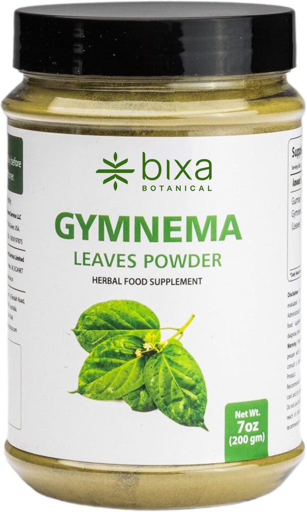 bixa BOTANICAL Gymnema Leaf pulver (Gudmar, Shardunika) 7 Oz/ 200 GRM | Digestiv stimulant | Naturlig Herbal Supplement