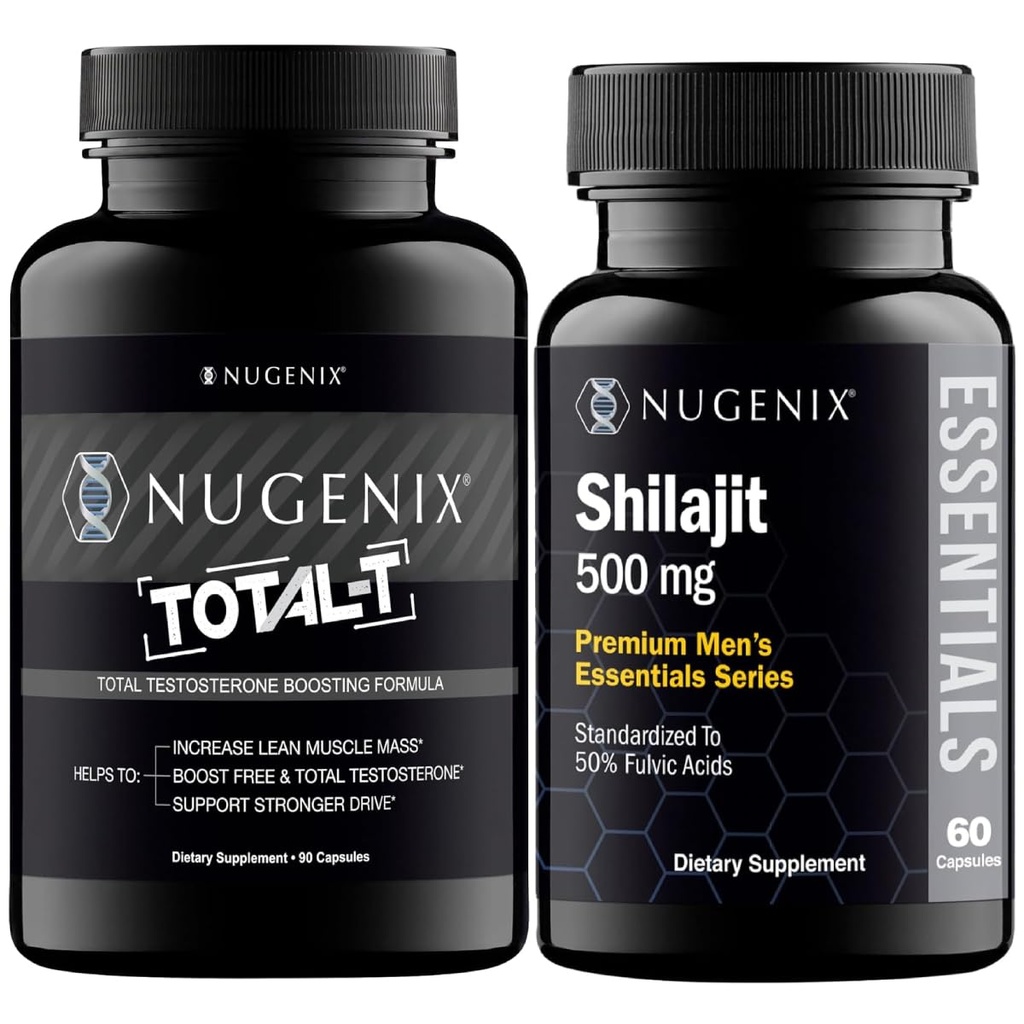 Nugenix Essentials Shilajit og Total-T Testosteron Booster for menn