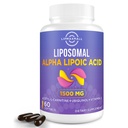 Liposomal Alpha Lipoic Acid 1500 mg-med Acetyl-L-karnitin 900 mg& Ubiquinol 100 mg& vitamin E 15 mg,ala Kosttilskudd for antioksidanter Glucosemetabolisme Nerve Energi Cardiovaskulære,60 Softgels