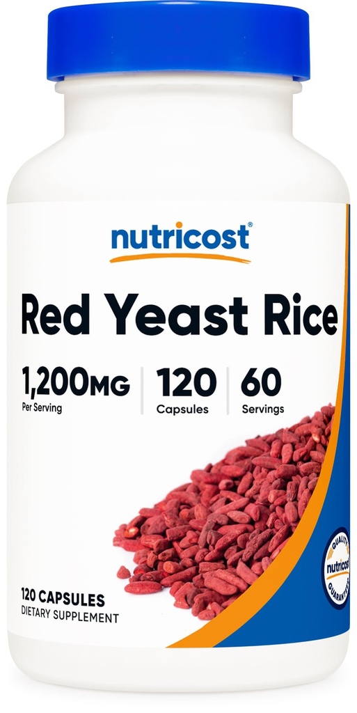 Nutricost Red Yeast Rice 1200mg, 120 kapsler - 60 Serv, Veggie Caps, Ikke-GMO, Glutenfri