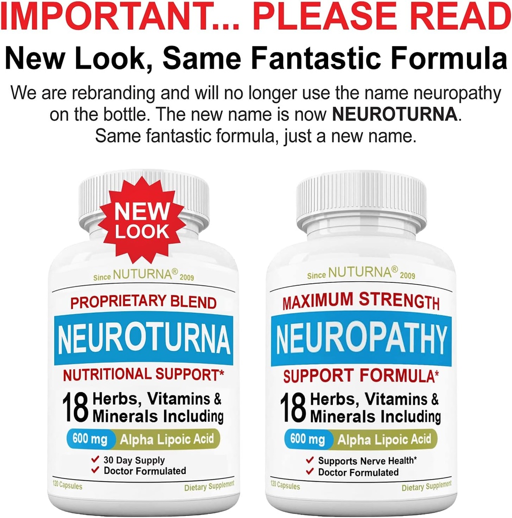 (3 Pakke) Neuropathy støtte Supplement med 600 mg Alpha Lipoic Acid - Benfotiamine, Perifer, Føtter, Håndfinger Bens Toe, Beste Maksimal styrke Naturlige Renew Vitaminer - 360 Caps, 90 dager