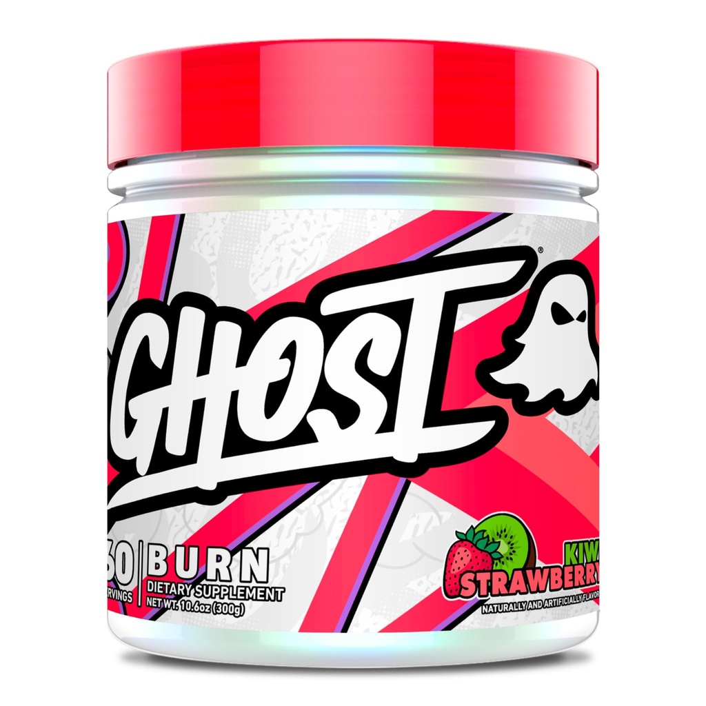 GHOST Burn vekt management pulver, Kiwi Strawberry (60 Serveringer) - Metabolisme og energi støtte Supplement for menn og kvinner - Naturlig koffein, L-karnitin og L-tyrosin - Soja og sukker-fri, vegansk