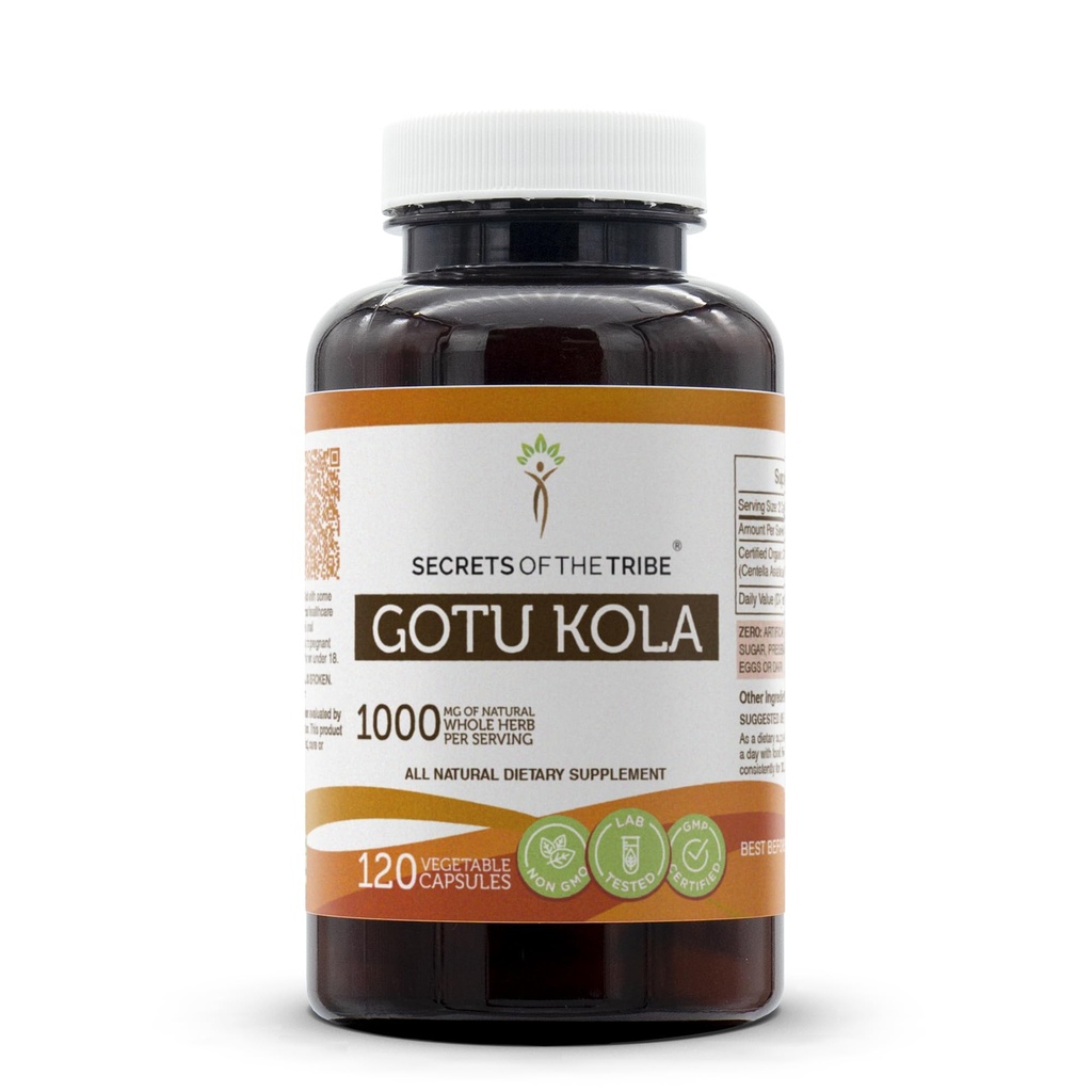 hemmeligheter av Tribe Gotu Kola 120 kapsler, 1000 mg, Gotu Kola (Centella Asiatica) Tørket Herb (120 kapsler)