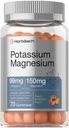 Horbäach Kalium Magnesium Supplement Gummier | Peach Strawberry Flavor ® 70 greve Vegansk, Ikke-GMO, og Glutenfri formel