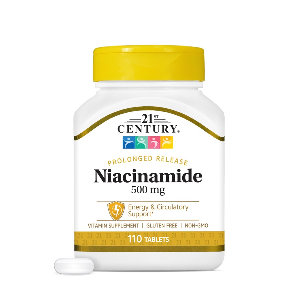 21st Century Niacinamide 500 mg Longed Release Tabletter, 110 greve