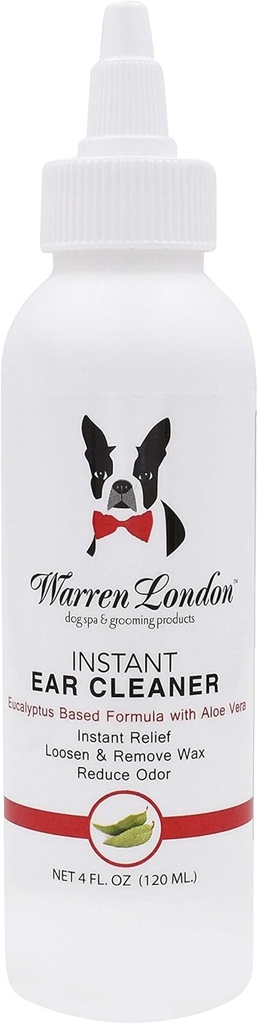 Warren London Instant Ear Cleaner-hund øredomper m/Aloe å forhindre irritasjon ® Made USA ® 12oz