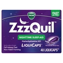 ZzzQuil, Natt søvnhjelp LiquiCaps, 25 mg diphenhydramin HCl, No.1 Sleep-Aid merkevare, ikke-habit forming, fall søvn raskt, 48 teller