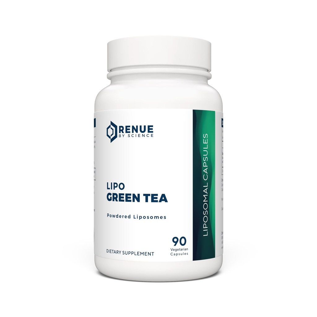 Renue By Science Grønn Te Ekstrakt | Høy styrke Liposomal Supplement | 90 kapsler - 75 mg Grønn Te per servering | Ikke-GMO | Laget i USA & tredjeparts testet