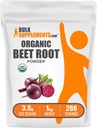 BulkSupplements.com Organic Beet Root Powder - Superfood Supplement, Beet Root Supplements - Vegan & Glutenfri, 3,5 g per servering, 1kg (Pack of 5) (11 lbs)