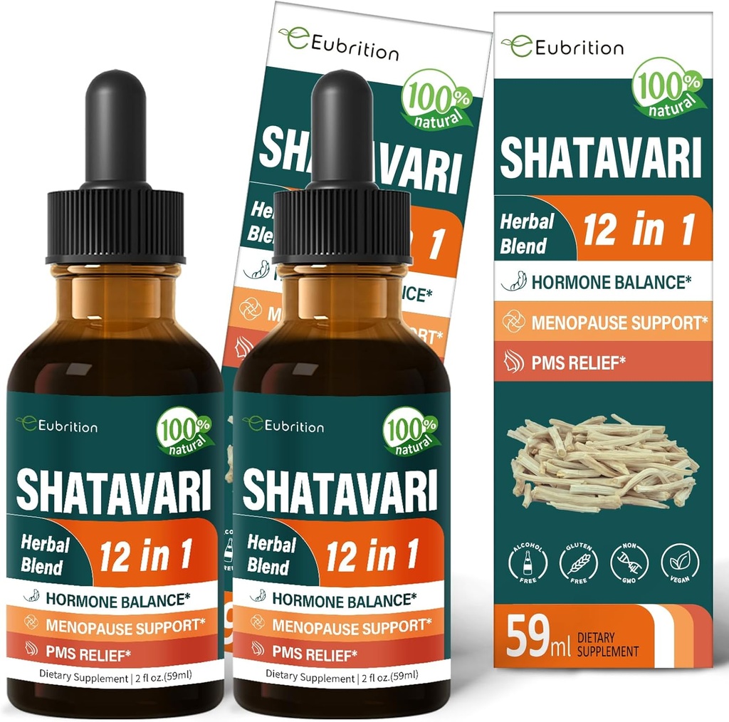 Shatavari Extract Hormone Harmony Drops for kvinner østrogen balanse, rød Clover, Dong Quai & Black Cohosh Supplement for Menopause Relief, PMS støtte w / wild Yam, Vitex Berry. 4 oz