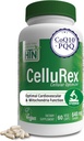 Helse Thru Nutrition CoQ10 Plus PQQ og Red Spinat | Cellurex | Cellular Optimizer for hjerne sirkulasjon energi og Mitochondria funksjonsstøtte | Certified Vegan | Non-GMO (pakke på 60)