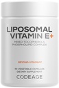 Codeage Liposomal Vitamin E Supplement - Alle vitamin E Tokoferoler - 3-måneders Supply - Alfa Tokoferoler, Beta, Gamma og Delta - Liposomal Blandede Tokoferoler - Ikke-GMO Fosfolipider - 90 Kapsler