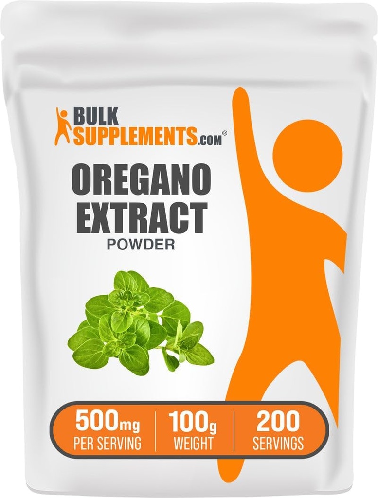 BulkSupplements.com Oregano Extract pulver - Herbal Extract Supplement, fra Oregano Herb - Glutenfri, 500 mg per servering, 100g (3,5 oz) (Pack of 1)