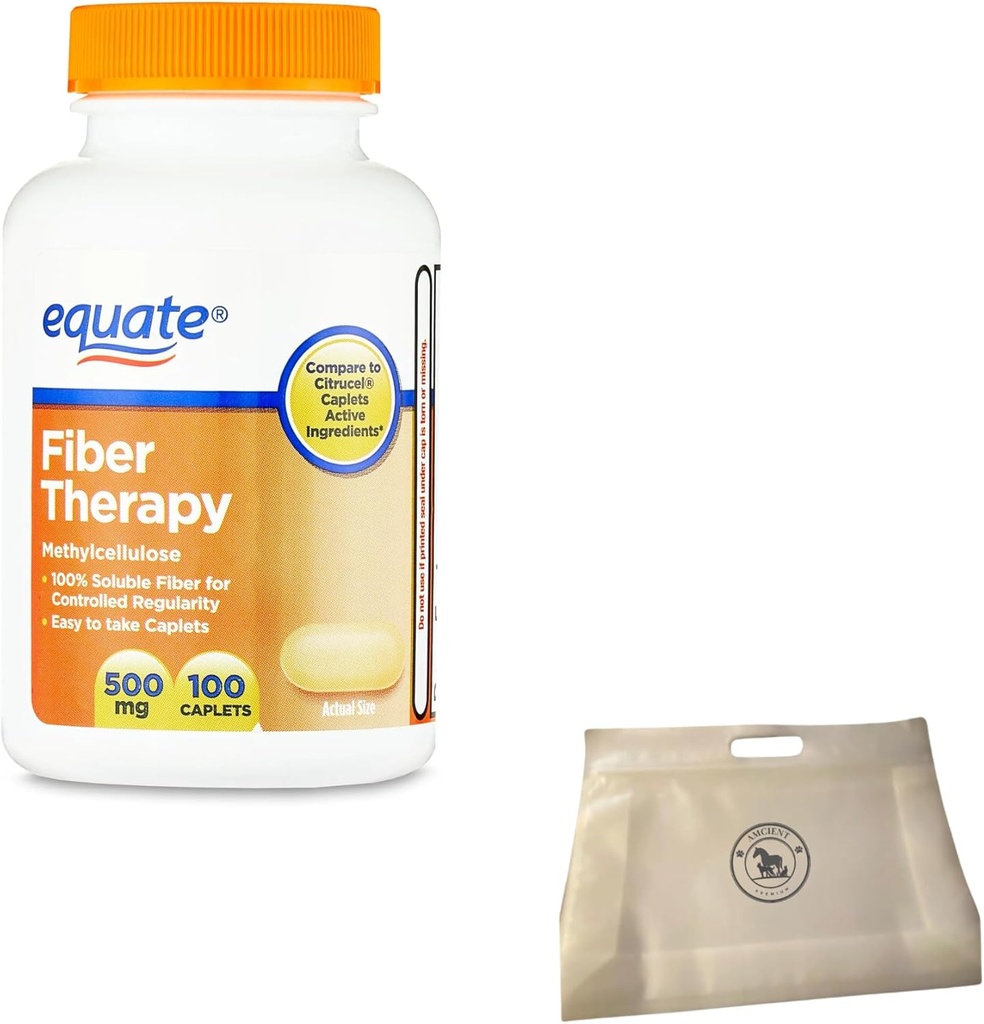 Fiberterapi Metylcellulose Fiber Caplets 500 mg 100 greve (pakke med 1) Bundle med reusable matpukker