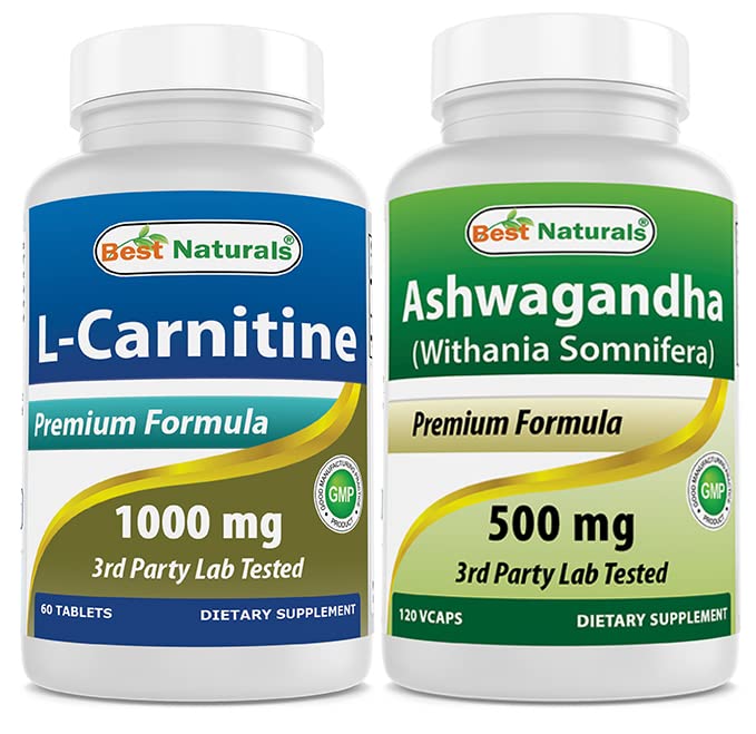 Beste Naturals L-karnitin 1000mg & Ashwagandha Extract 500mg