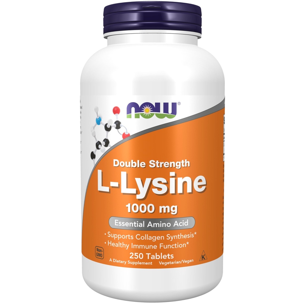 NU Mattilskudd, L-Lysin (L-Lysin hydroklorid) 1000 mg, dobbel styrke, aminosyre, 250 tabletter