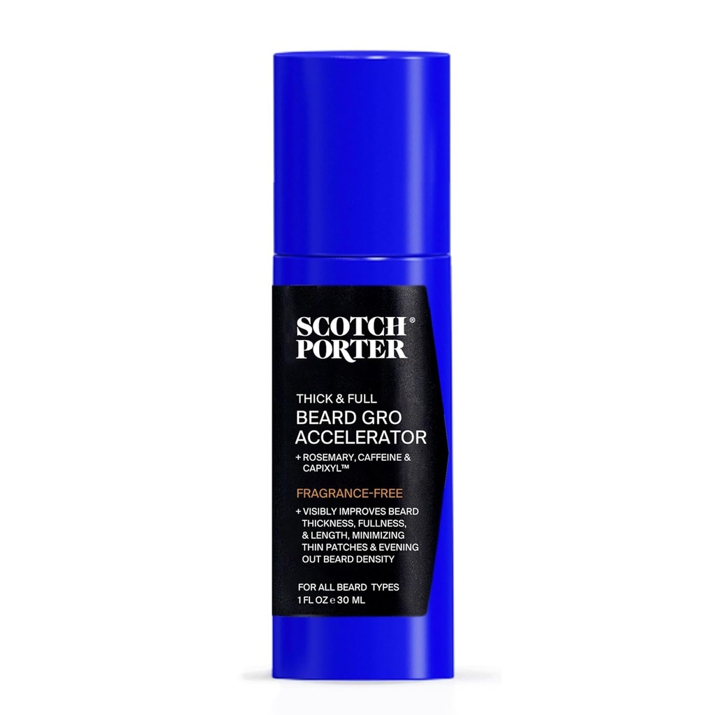 Skotsk Porter Thick & Full Beard Gro Accelerator med Capixyl, Koffein & Rosemary – Stimulerer og styrker Follicles for en tykkere, Fuller Beard – 1 oz