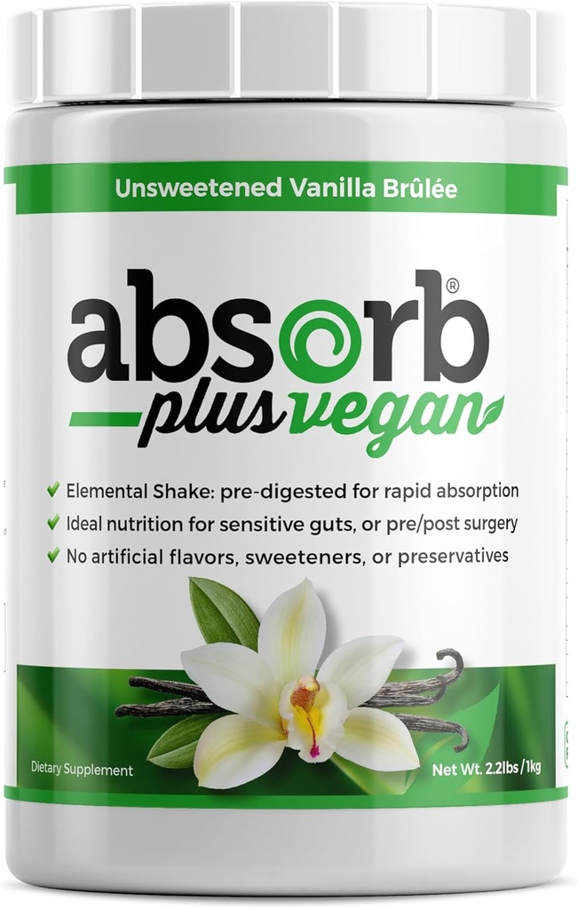 Vegan Elemental Shake – pulverisert blanding, naturlige ingredienser, ikke-GMO, glutenfri, organisk sprouted Rice Protein - glatt, lett blandbar formel (2,2 lbs, usveiset vanilla Brulée)