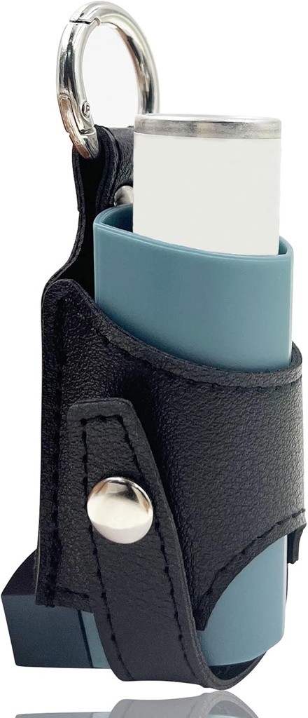 Holder Travel Case for Astma Inhaler, Compact Case for Handy Inhaler for voksne og barn (kun tilfelle) (svart-svart)
