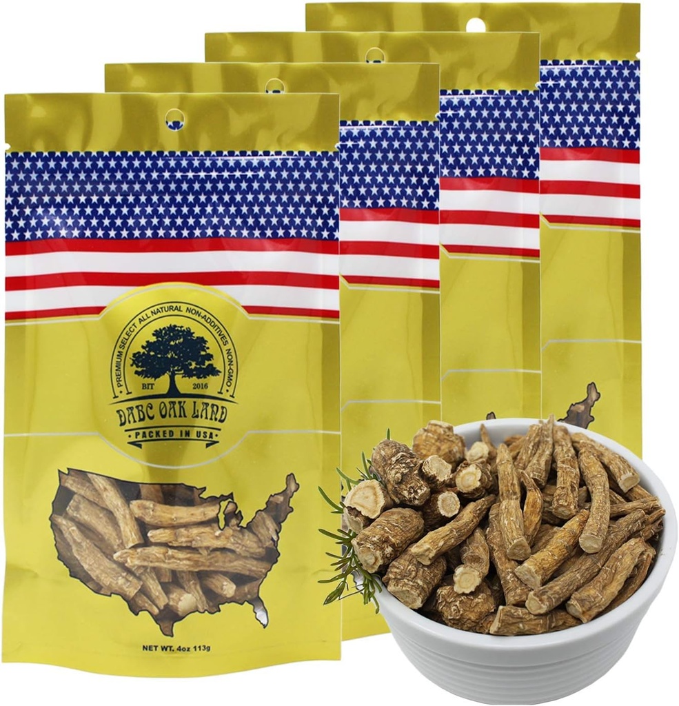 Amerikansk Ginseng Slices fra Wisconsin (Sliced Ginseng Root Wisconsin Grown! De fleste bruker det til å lage Ginseng Te! Bra for helse! (American Ginseng Large Branch, 4 pakker med 1 pund)