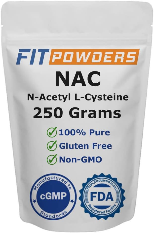 NAC pulver N-acetyl L-cystein pulver Scoop inkludert (250 gram)