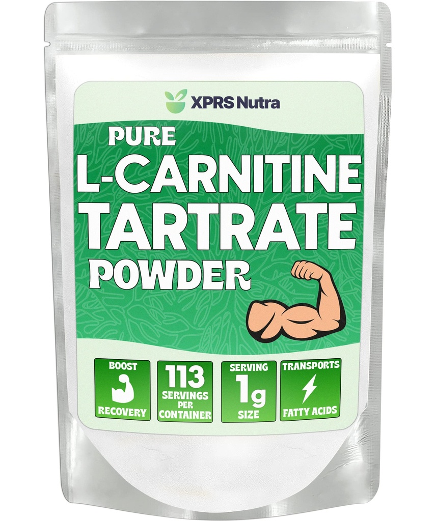 XPRS Nutra L karnitin L Tartrat pulver - Premium ren L karnitin Tartrat - L-karnitin - Vegansk Vennlig bulk L karnitin pulver - Aminosyre Supplement (4 Ounce)
