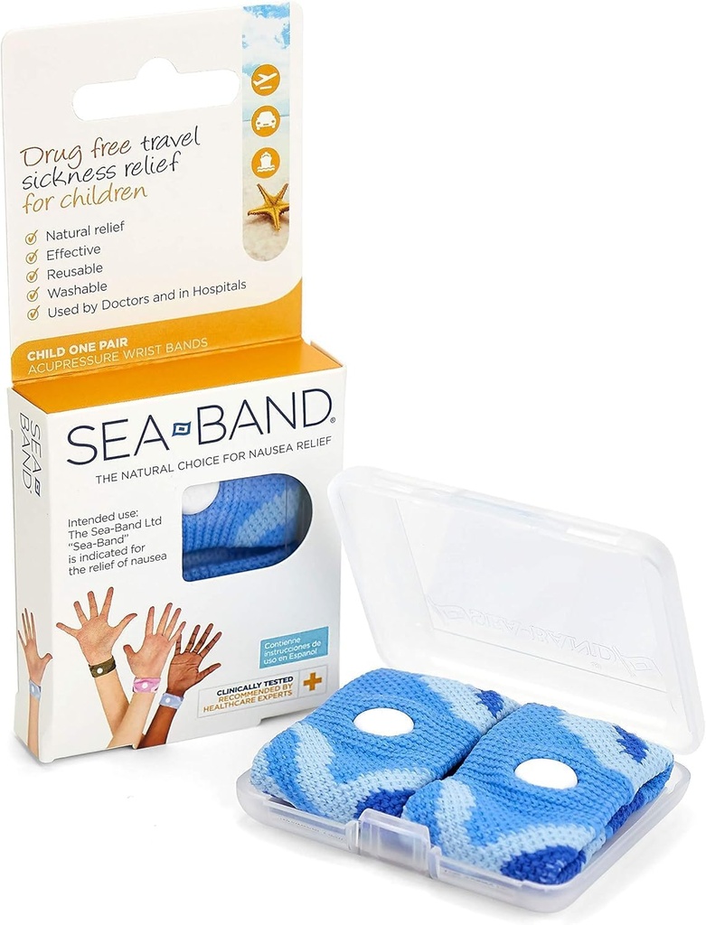 Sea-Band Acupress Wrist Bands, 1 barnepar (blå)