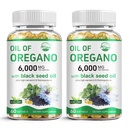 Naturens levende olje av Oregano med svart frøolje, 2 i 1 Oregano Supplement for immunhelse, holder høyt konsentrert karvakrol og tymokinon, ikke-GMO, 60 Softgels, 2 pakke