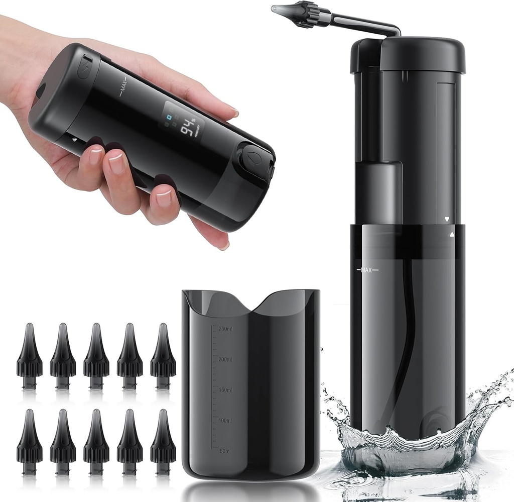 Ørevoksfjerning - Elektrisk ørerenser, ørerensersett med 5 trykkmoduser, trygt og effektivt ørerenseverktøy, øret irrigasjon Flushingsystem med USB oppladbar