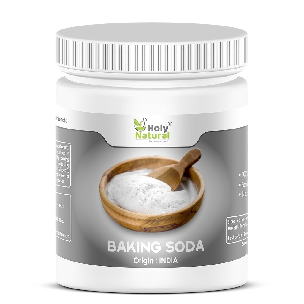 Ho.ly Na.tu.ral Baking Soda 250 gm | Mat klasse natrium bikarbonat | For matlaging, baking og rengjøring