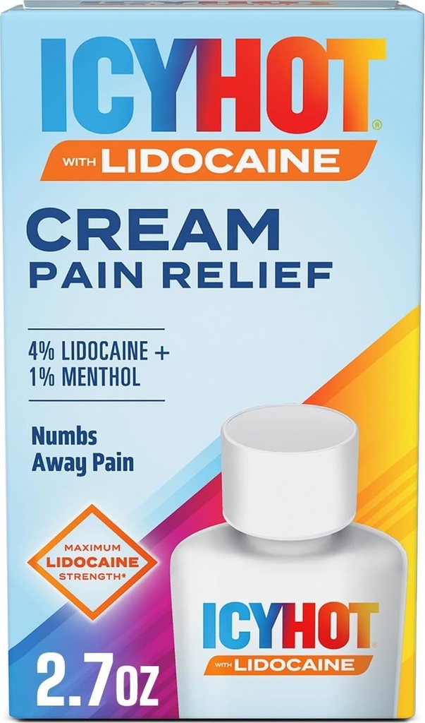 Icy Hot Max styrke smerte lindring krem med Lidocaine Plus Menthol, 2,7 ovner