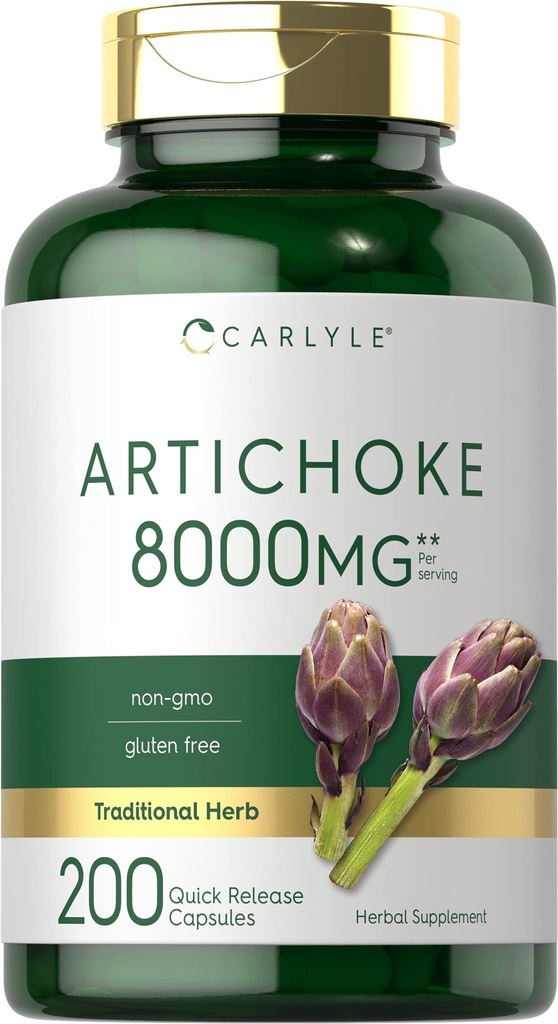 Carlyle Artichoke ekstrahere kapsler 8000mg | 200 greve | Ikke-GMO, Glutenfri Supplement