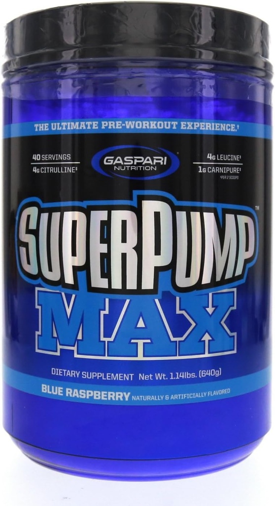 Gaspari Ernæring SuperPump Max Blå Bringebær is - 1.41 lbs