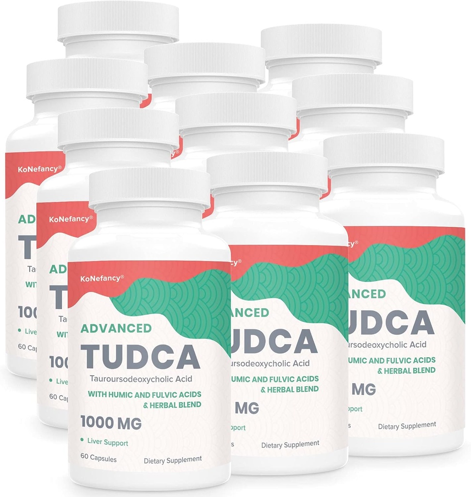 TUDCA Liver Supplements 1000mg - 600 Vegan Kapsler,Milk Thistle Herbal blanding med fulvic og Humic Acid for lever,Digestiv helse