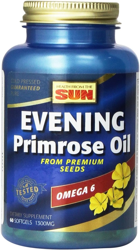Helse fra Sunn Aften Primrose Olje 1300 mg, 60-talls (pakke av 2)