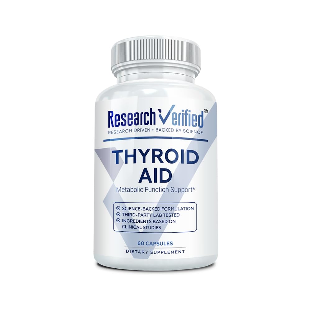 Forskning Verifisert ® Thyroid Aid - Optimal Thyroid funksjon med jodin kobber og sink - 260 mhg Selen - 100% ren - Vegansk Vennlig - 60 kapsler - 1 måneds forsyning