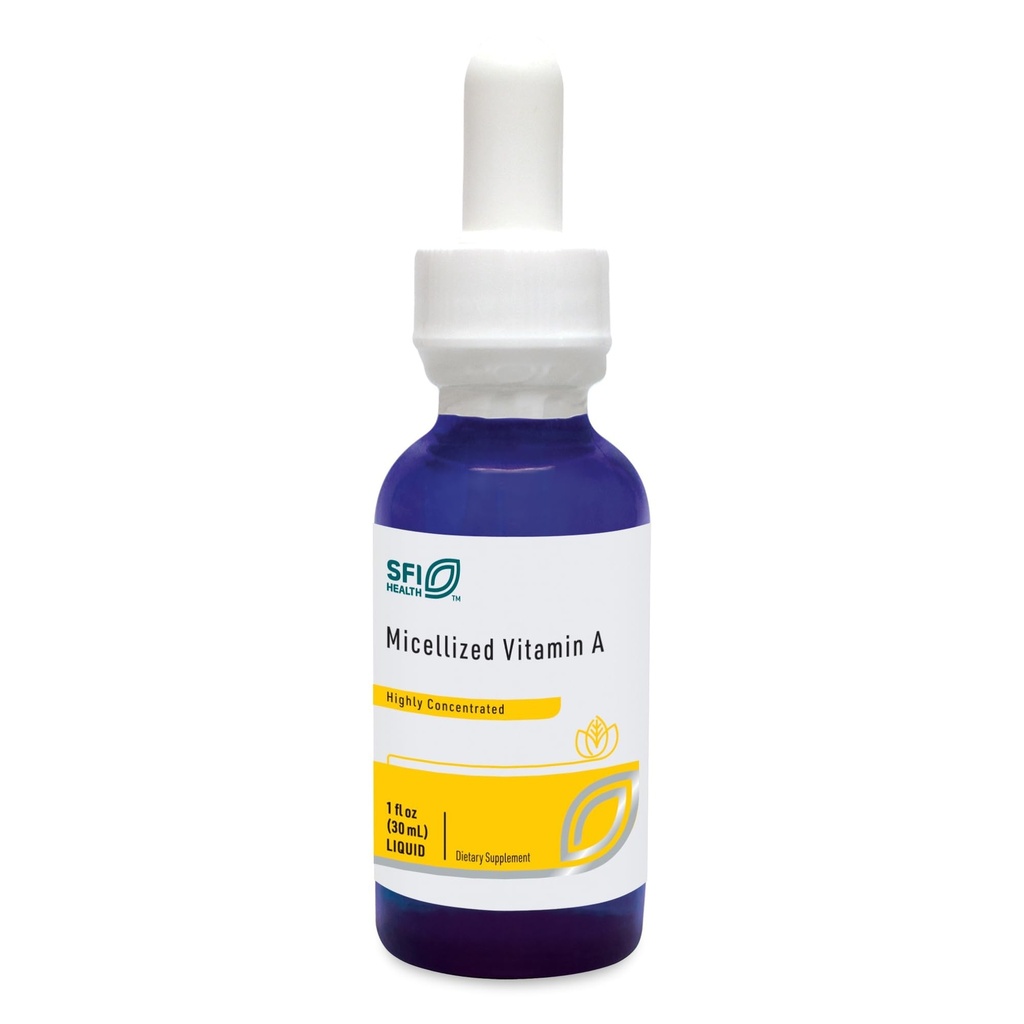 SFI helse Micellized Vitamin A Drops - flytende vitamin A Supplement med Beta Carotene & VIT A Palmitat - Støtte Visjon, Immune, Bein og Cartilage Helse (1 Fl Oz, 600 Services)