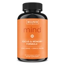 WellPath Mind Brain Supplement for hukommelse og fokus med Lion's Mane | Ginkgo Biloba og L-Theanine for langvarig kognitiv støtte | Vegansk, ikke-GMO, 60 Ct