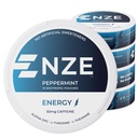 NZE Koffein Nootropic Pouches (Peppermint) - Energipukker med 50 mg Koffein, Alpha GPC, L-Tyrosin & L-Theanin med ingen sukker eller kunstige søtningsmidler - 15 Nikotine Gratis Pouches Per Can - 5 Pack