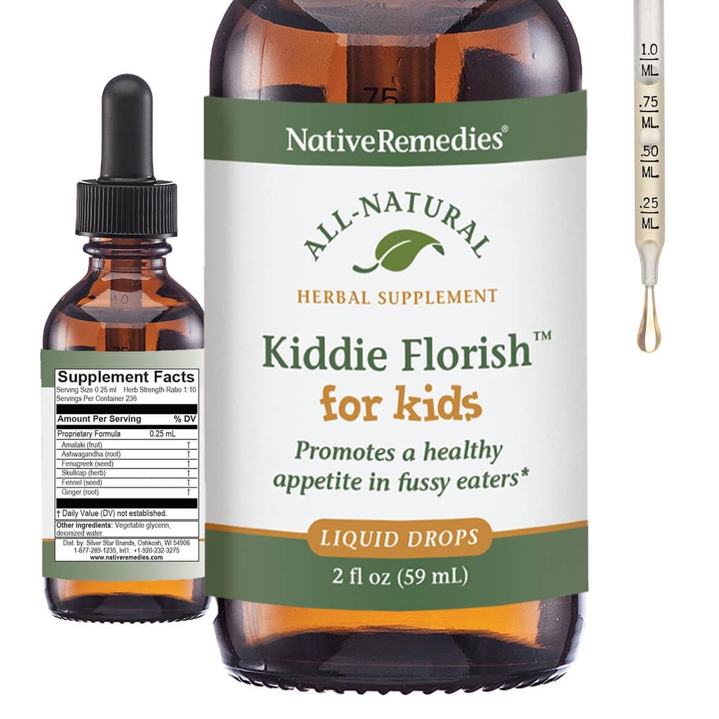 Native Remedies Kiddie Blomster - Alt naturlig Herbal Supplement fremmer en sunn appetitt i Picky Eaters - 59 ml