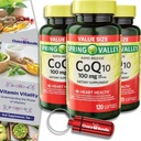 Valg Bundle Spring Valley Rapid-Short CoQ10 Coenzym Q10 100 mg Softgels 120 CT 3 stk (360 Totalt) + Vitamin Guide & Pill Container (5 varer)!