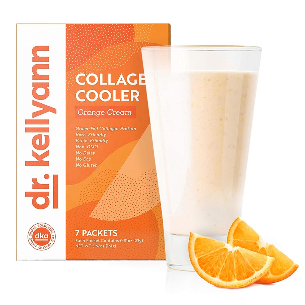 Dr. Kellyann Orange Cream Keto Shake Packets (7 serveringer) – 15g Protein, Grass-Fed Collage, Keto & Paleo-Friendly, 1 pakke