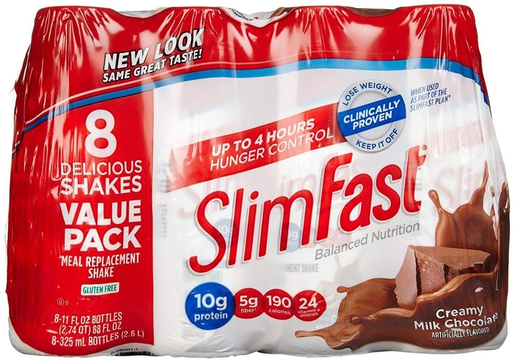 SlimFast Advanced Nutrition Creamy Melk Sjokolade - Måltid erstatning - 20g Protein 8 Count(pakke på 3) Totalt 24 11OZ Flasker